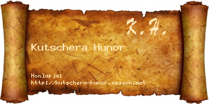 Kutschera Hunor névjegykártya